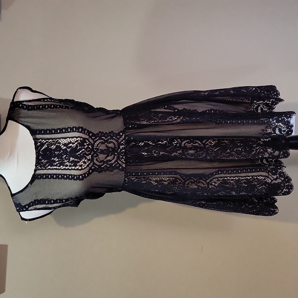 Blu Pepper Black Lace Detail Dress - Picture 2 of 13